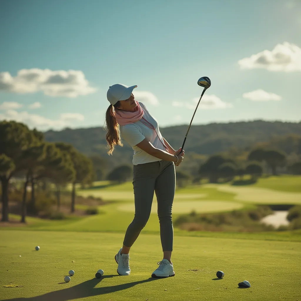 Golfista probando equipos Newton en el campo